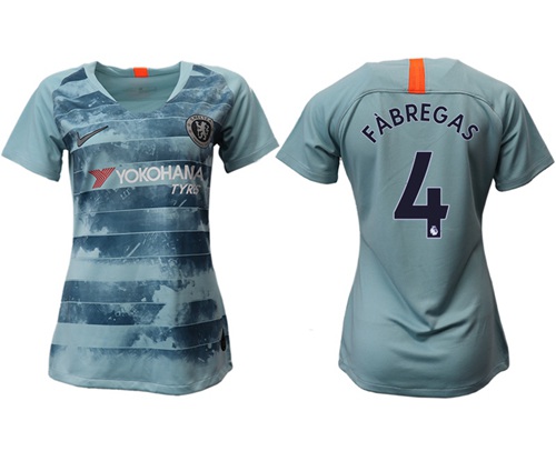 Women's Chelsea #4 Fabregas Third Soccer Club Jersey